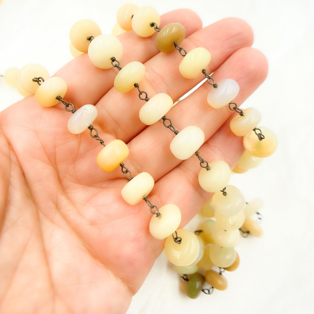 Ethiopian Opal Oxidized Wire Chain
