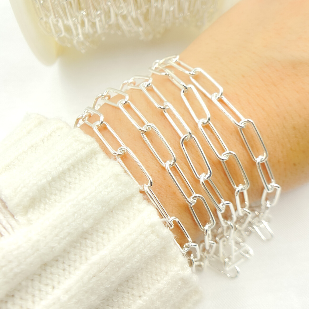 Sterling Silver Smooth Paperclip Link Chain