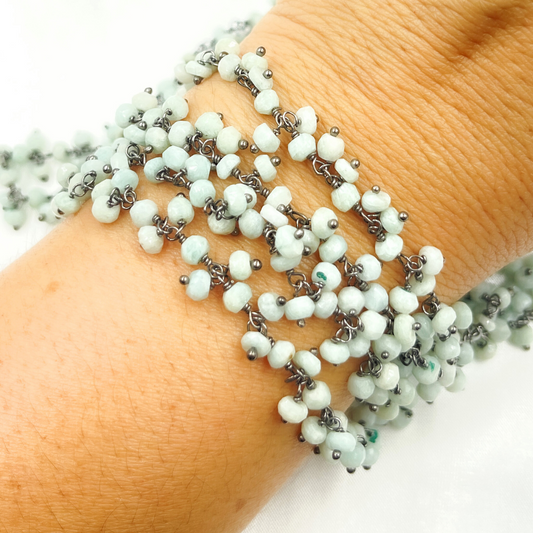 Amazonite Cluster Dangle Oxidized Wire Chain