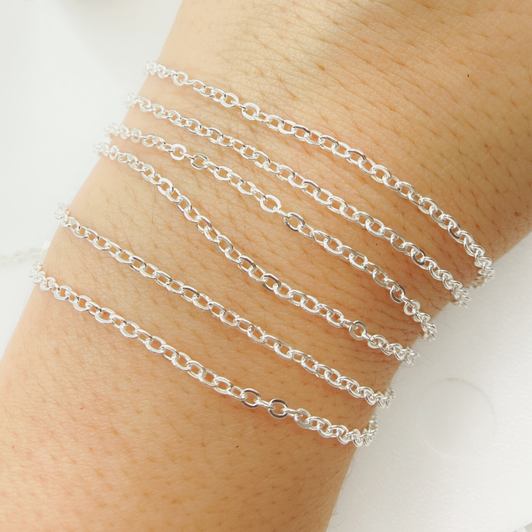 925 Sterling Silver Flat Cable Link Chain