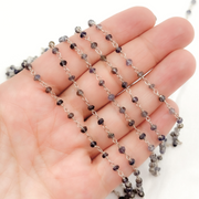 Iolite 925 Sterling Silver Wire Chain