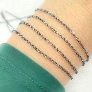 Black Rhodium & White Sterling Silver Rolo Chain