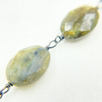 Load image into Gallery viewer, Labradorite Oval Shape Oxidized Wire Chain. LAB90
