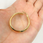 Load image into Gallery viewer, 14K Solid Gold Hollow Hoop