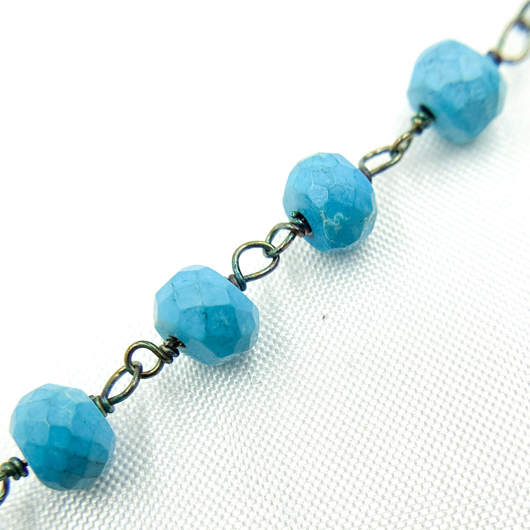 Turquoise Oxidized Wire Chain. TRQ37