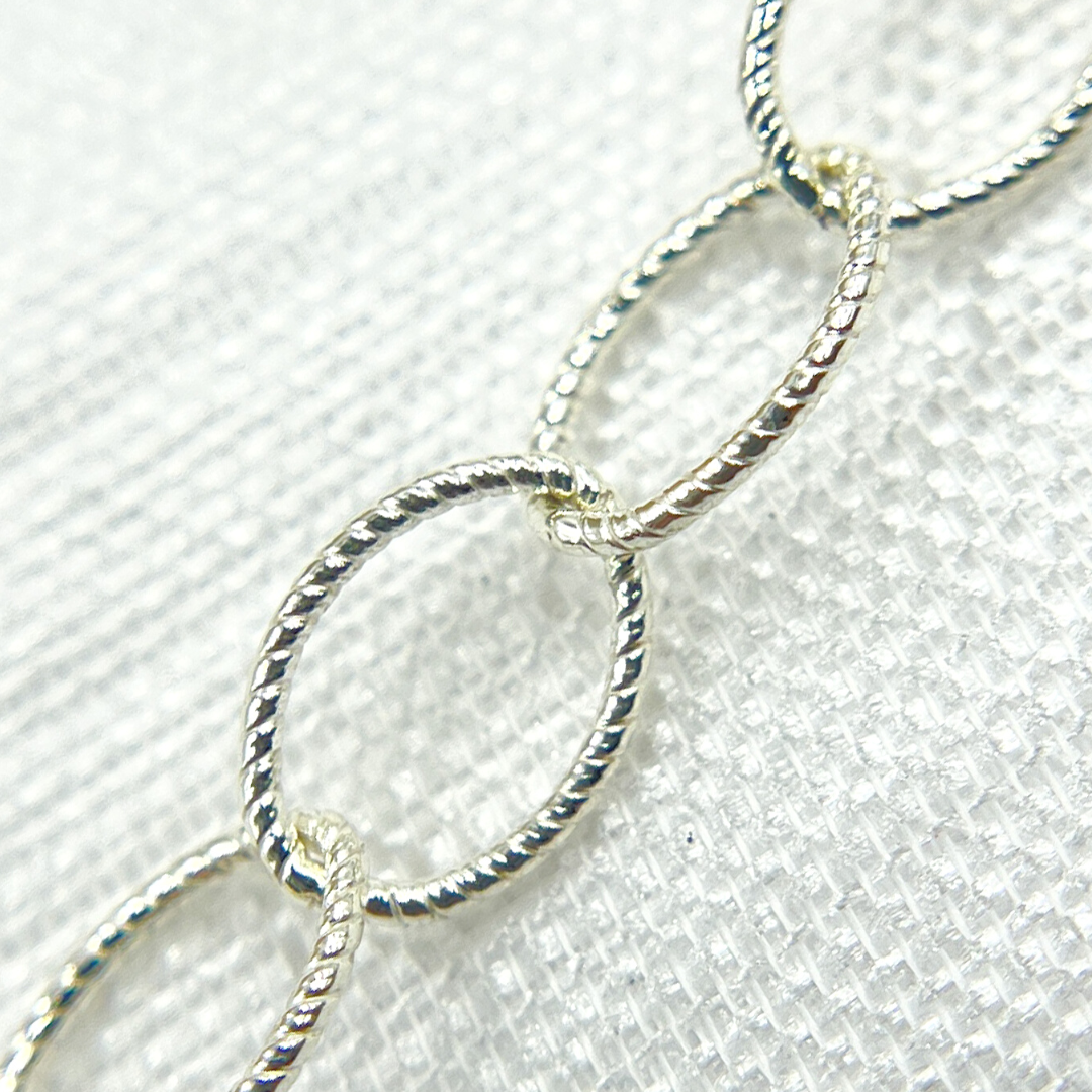 Sterling Silver Twisted Oval Link Chain