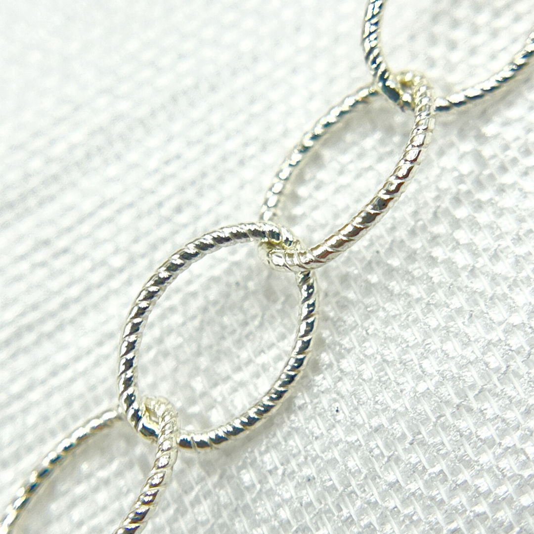 925 Sterling Silver Twisted Oval Link Chain. 720TWSS