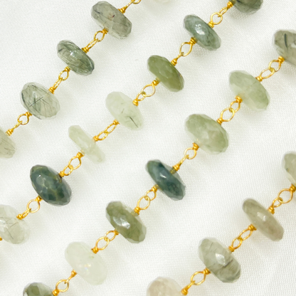 Green Rutile Gold Plated Wire Chain