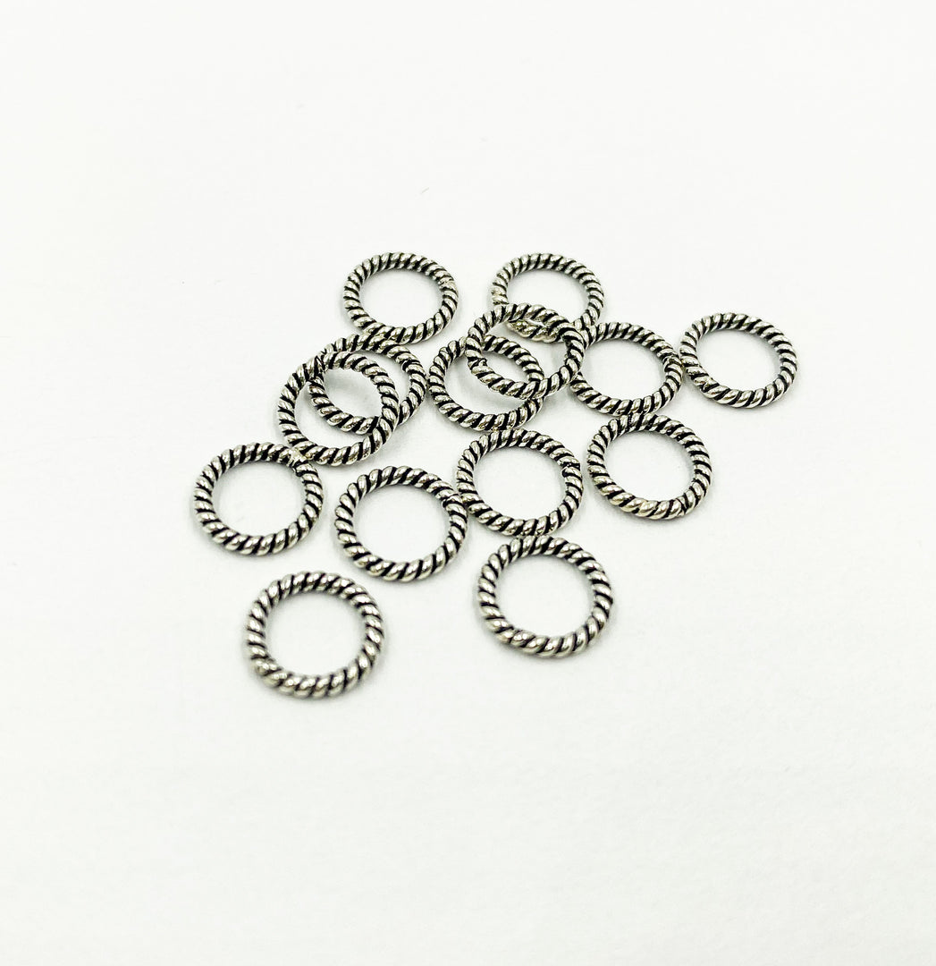 Oxidized 925 Sterling Silver Twisted Ring 6,8,10 & 12mm. OXTR1