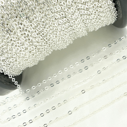 925 Sterling Silver Flat Cable Link Chain