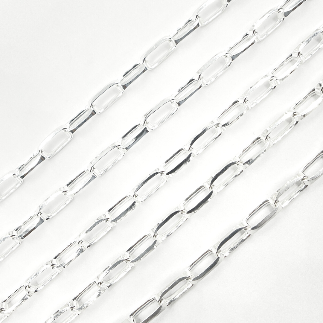 Sterling Silver Rectangular Link Chain