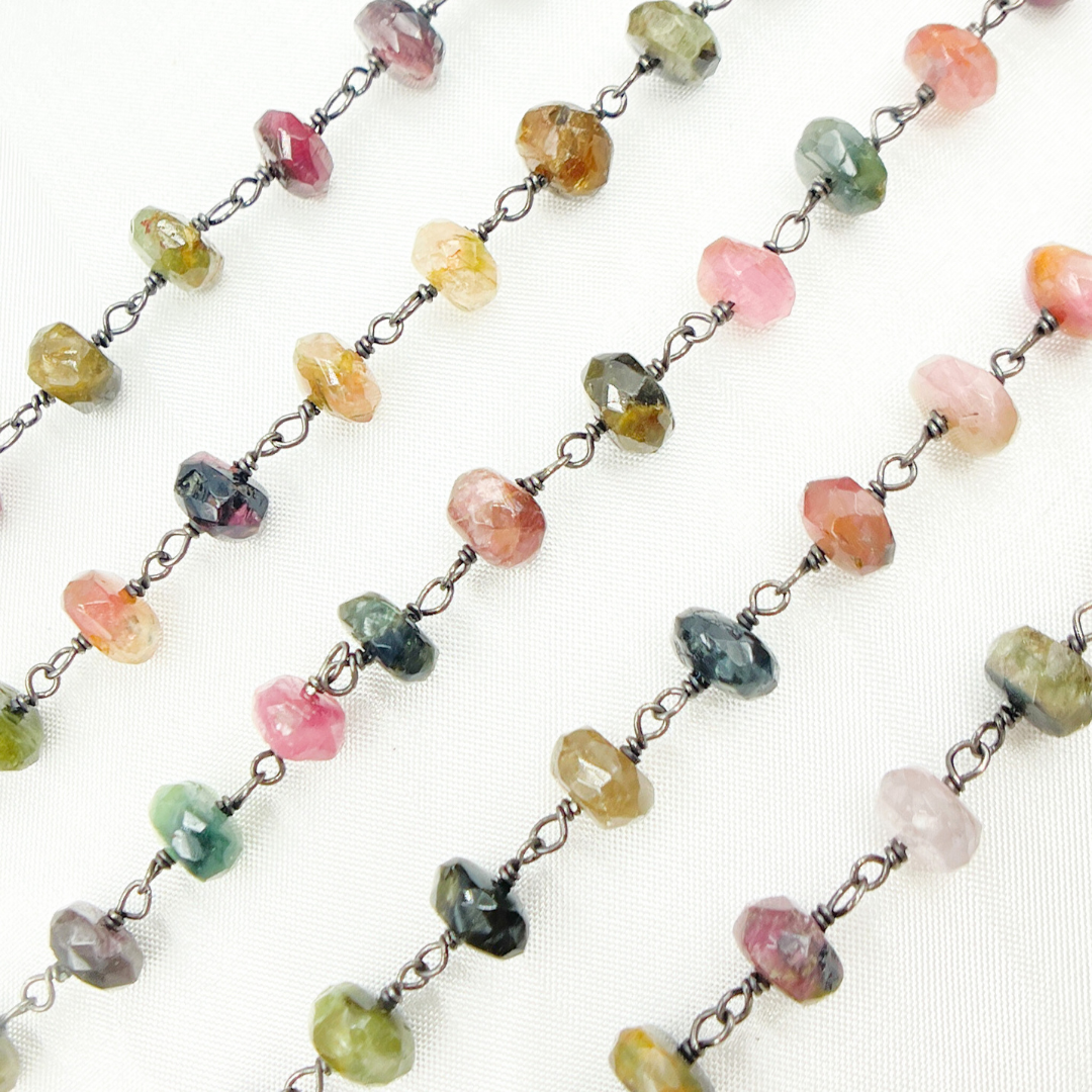 Multi Tourmaline Oxidized Wire Chain. MTO13