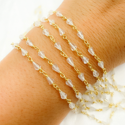 Crystal Gold Plated Wire Chain