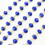 Load image into Gallery viewer, Lapis Lazuli Gold Plated Wire Chain. LAP10
