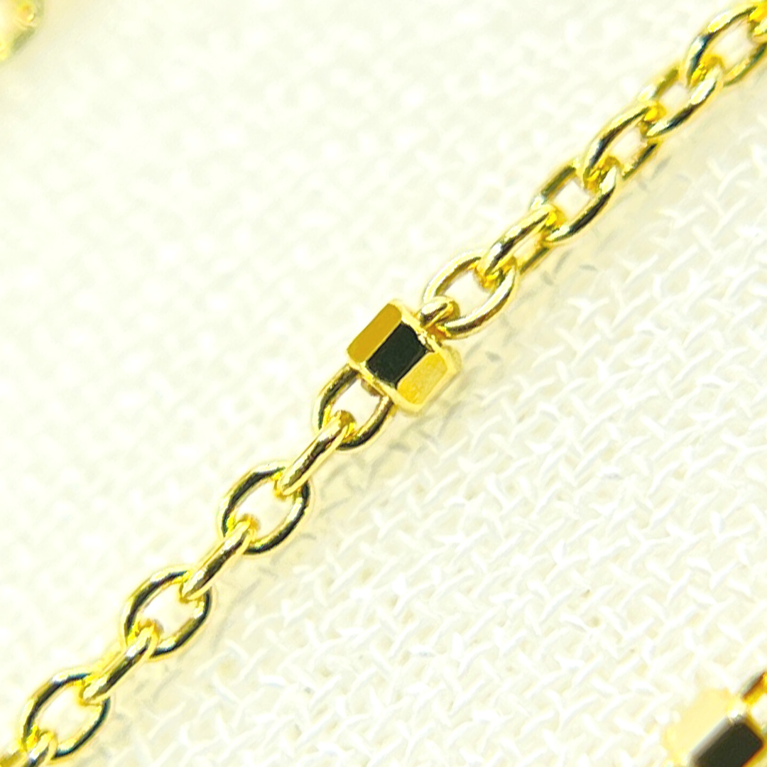 027R02S3TP0L8LbyFt. 14K Solid Yellow Gold Cube Satellite Chain by Foot