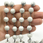 Load image into Gallery viewer, Howlite Gemstone Round Shape Chain. HO3
