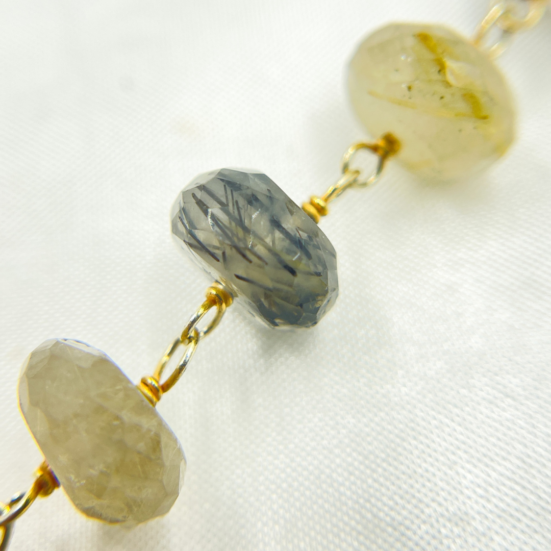 Mix Rutile Gold Plated Wire Chain.
