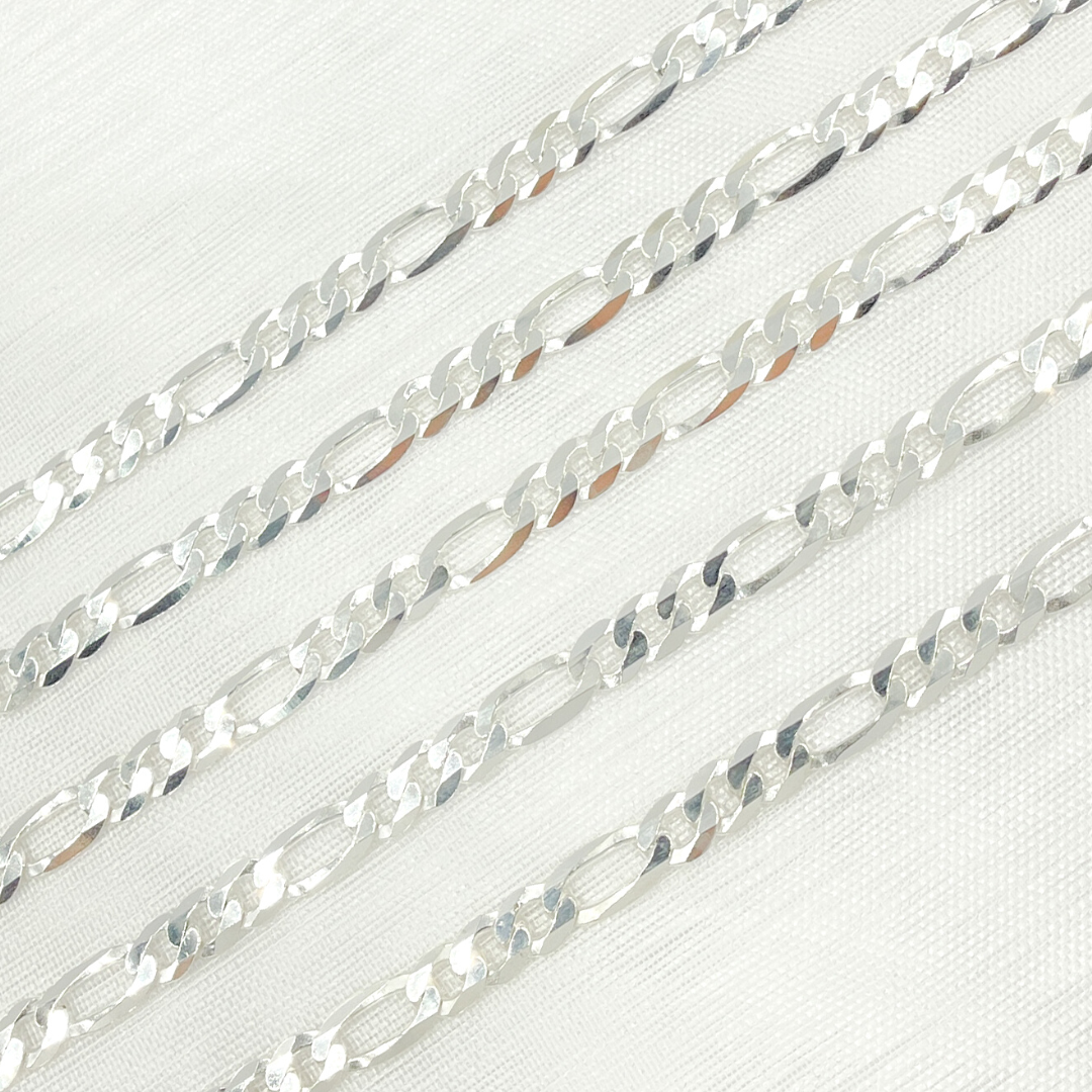 Sterling Silver Flat Figaro Link Chain