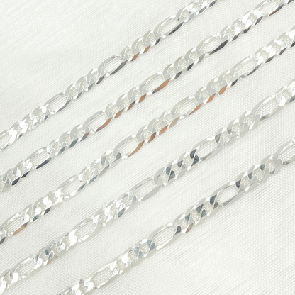 Sterling Silver Flat Figaro Link Chain
