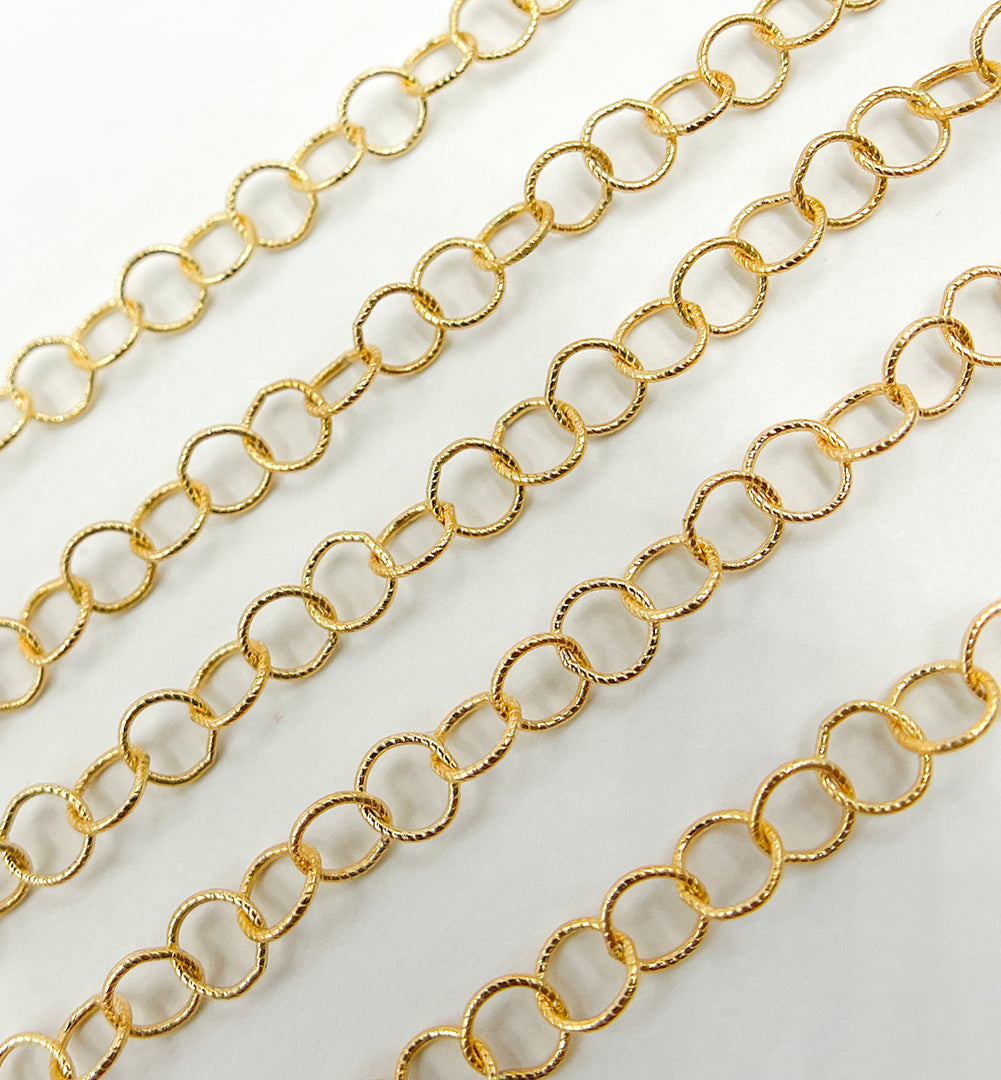 14k Gold Filled Twisted Round  Link Chain. 679TWGF