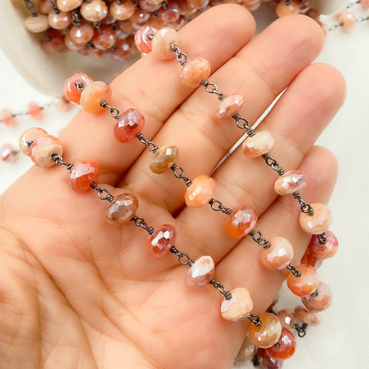 Coated Carnelian Oxidized Chain