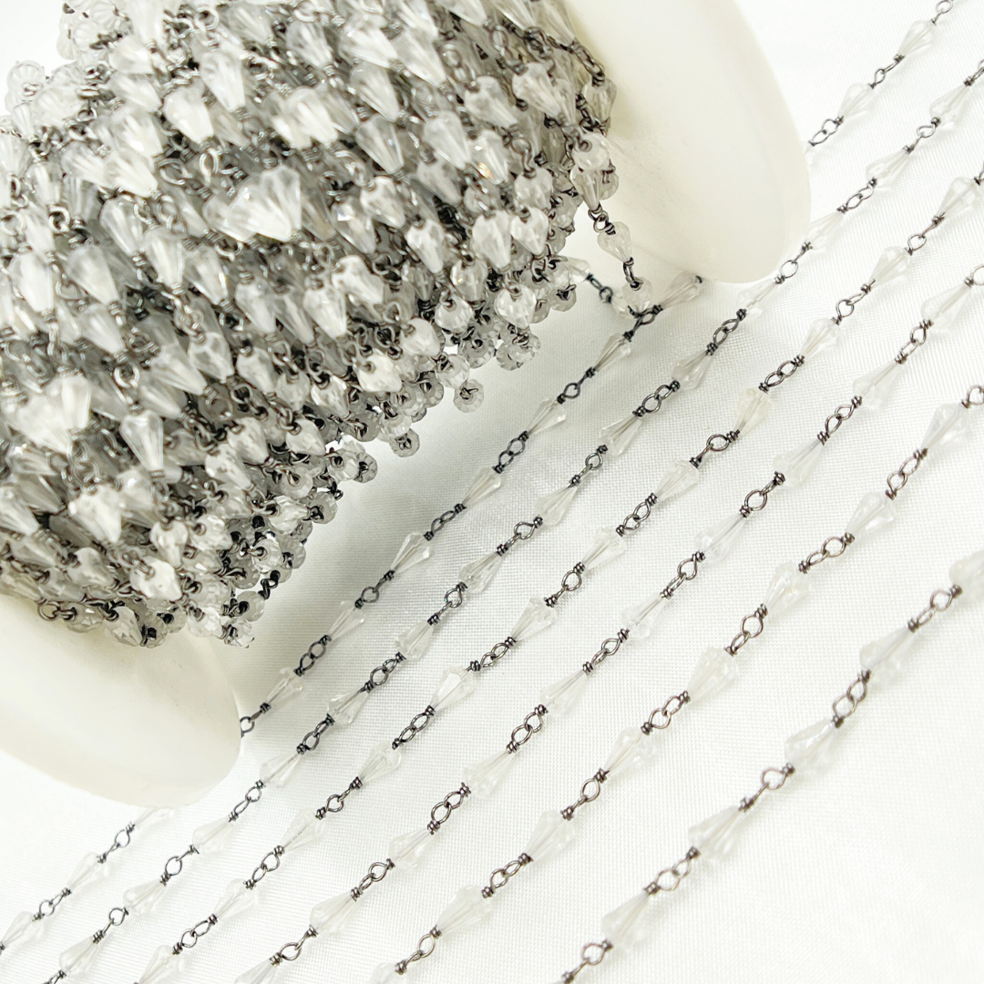 Crystal Quartz Oxidized Wire Chain