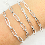 Load image into Gallery viewer, 925 Sterling Silver Diamond Cut Paperclip Link Chain. Z48SS
