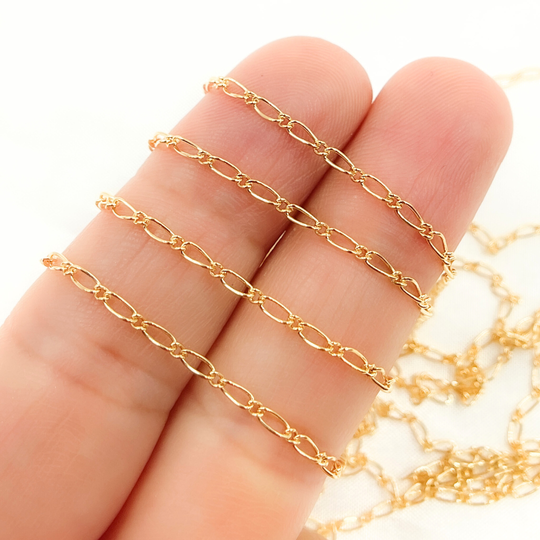 14k Gold Filled Figaro Chain. 1611C