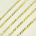 Load image into Gallery viewer, 14K Solid Yellow Gold Flat Figaro Chain by Foot. 058GL3BPT2A8L001byFt
