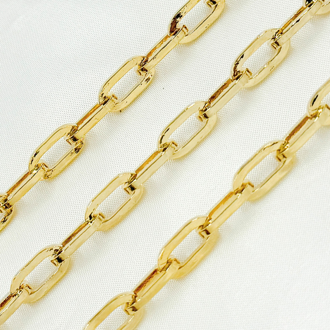 Gold Plated 925 Sterling Silver Thick Paperclip Chain. Y95GP