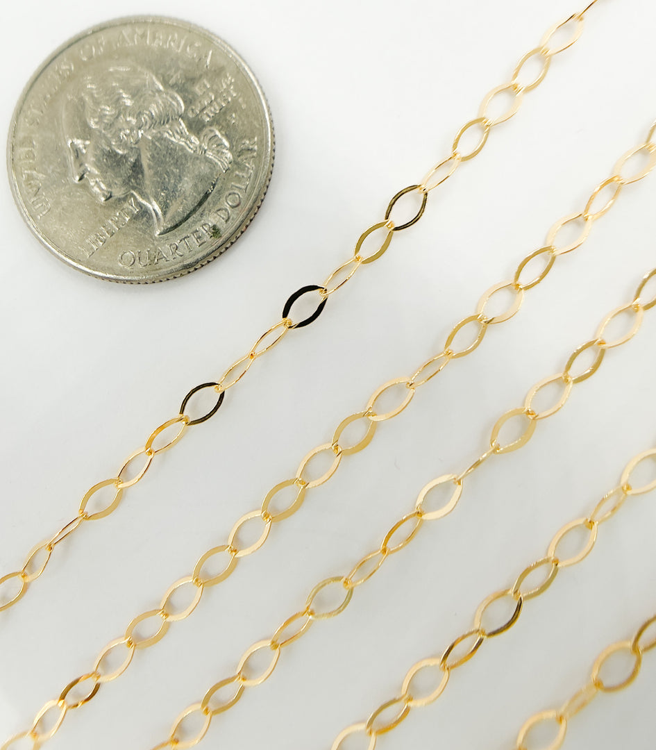 14k Gold Filled Oval 5x3 mm Link Chain. 1091FGF