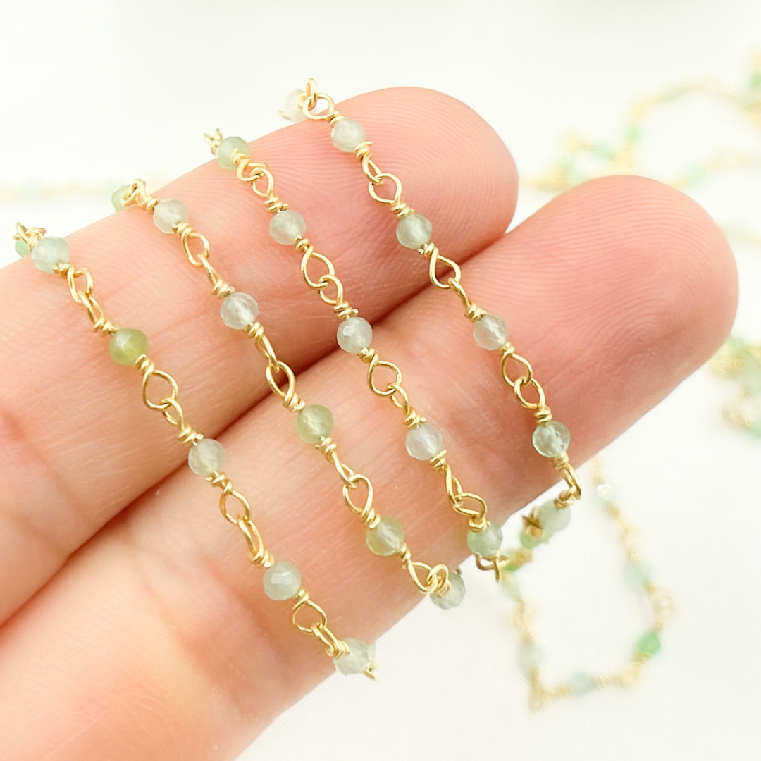 Chrysoprase Wire Wrap Chain