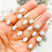 Blue Opal Gold Plated Wire Chain