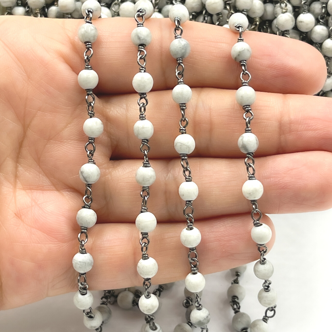 Howlite Gemstone Round Shape Chain