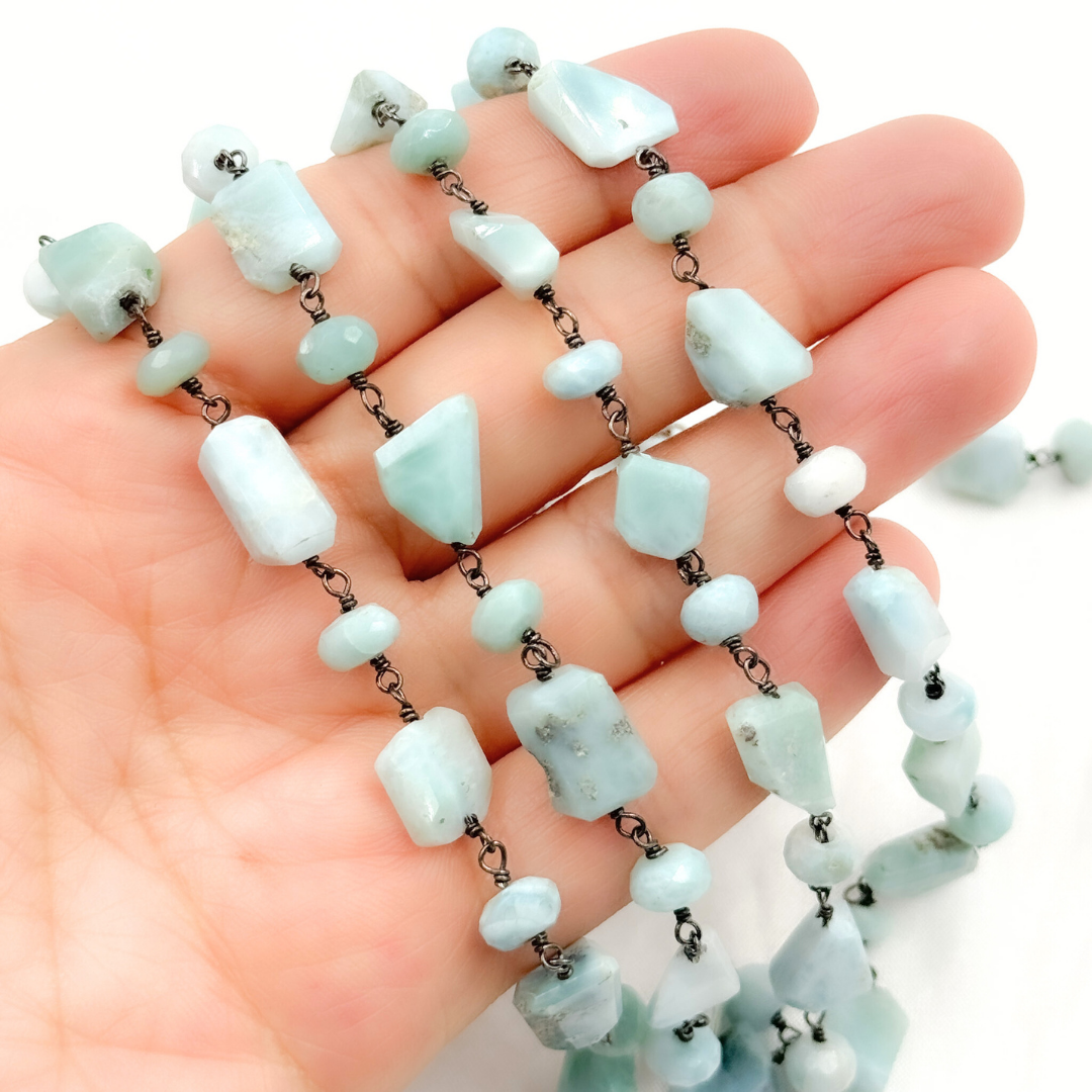 Larimar Oxidized Wire Chain
