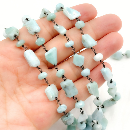 Larimar Oxidized Wire Chain