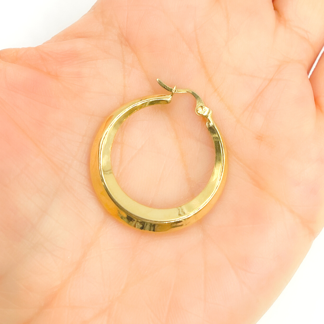 14K Solid Gold Twisted Hoop