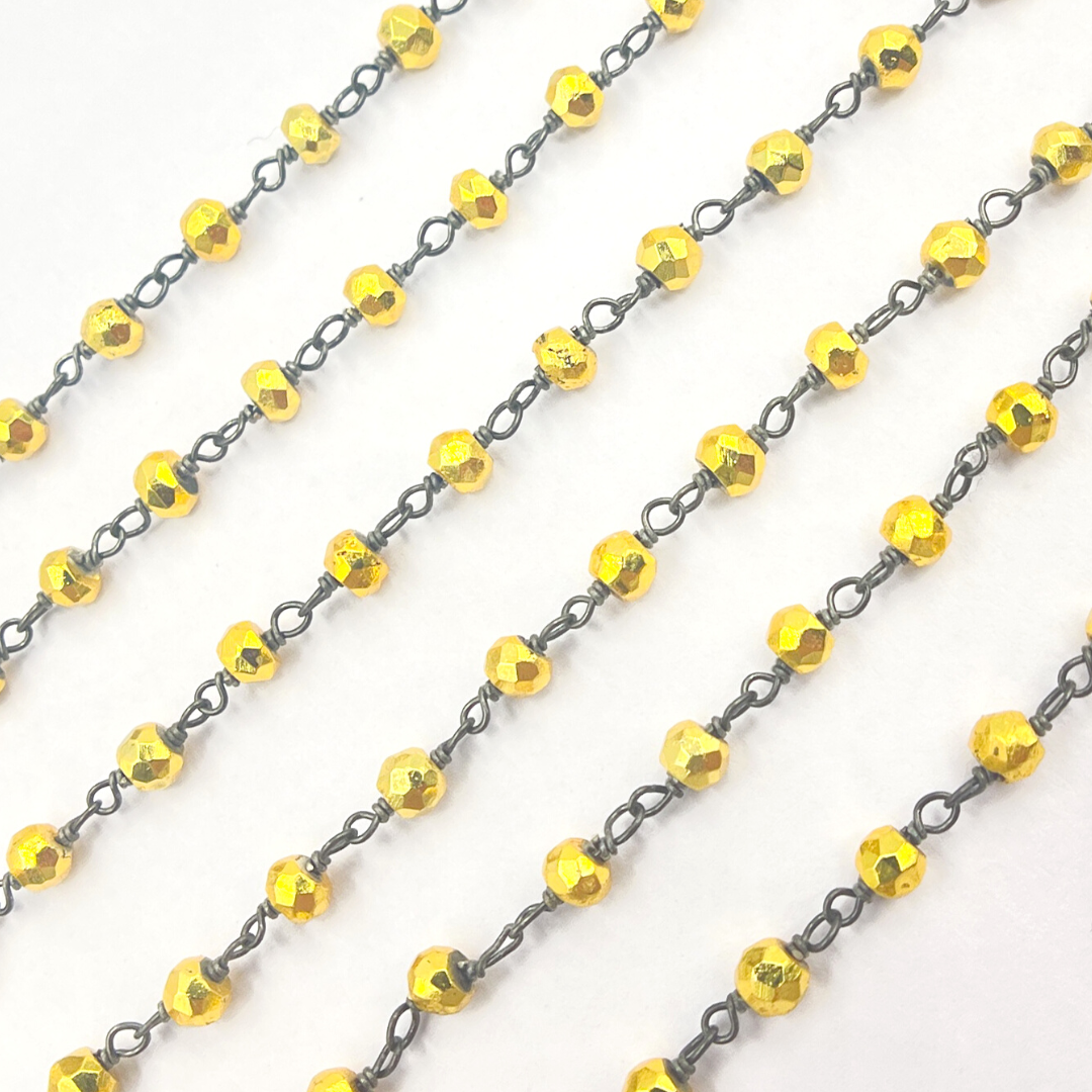 Gold Coated Pyrite Wire Chain