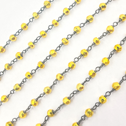 Gold Coated Pyrite Wire Chain