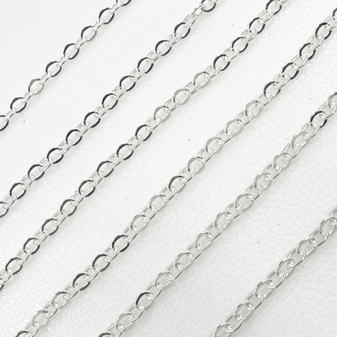 925 Sterling Silver Flat Cable Link Chain