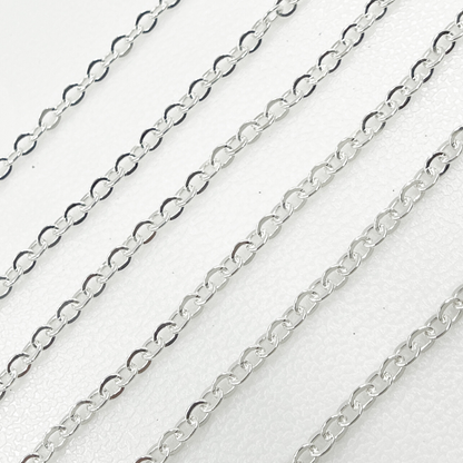 925 Sterling Silver Flat Cable Link Chain