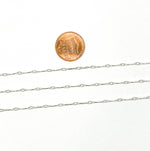Load image into Gallery viewer, 925 Sterling Silver Dapped Bar 8x1mm &amp; Oval Link Chain. 568SS
