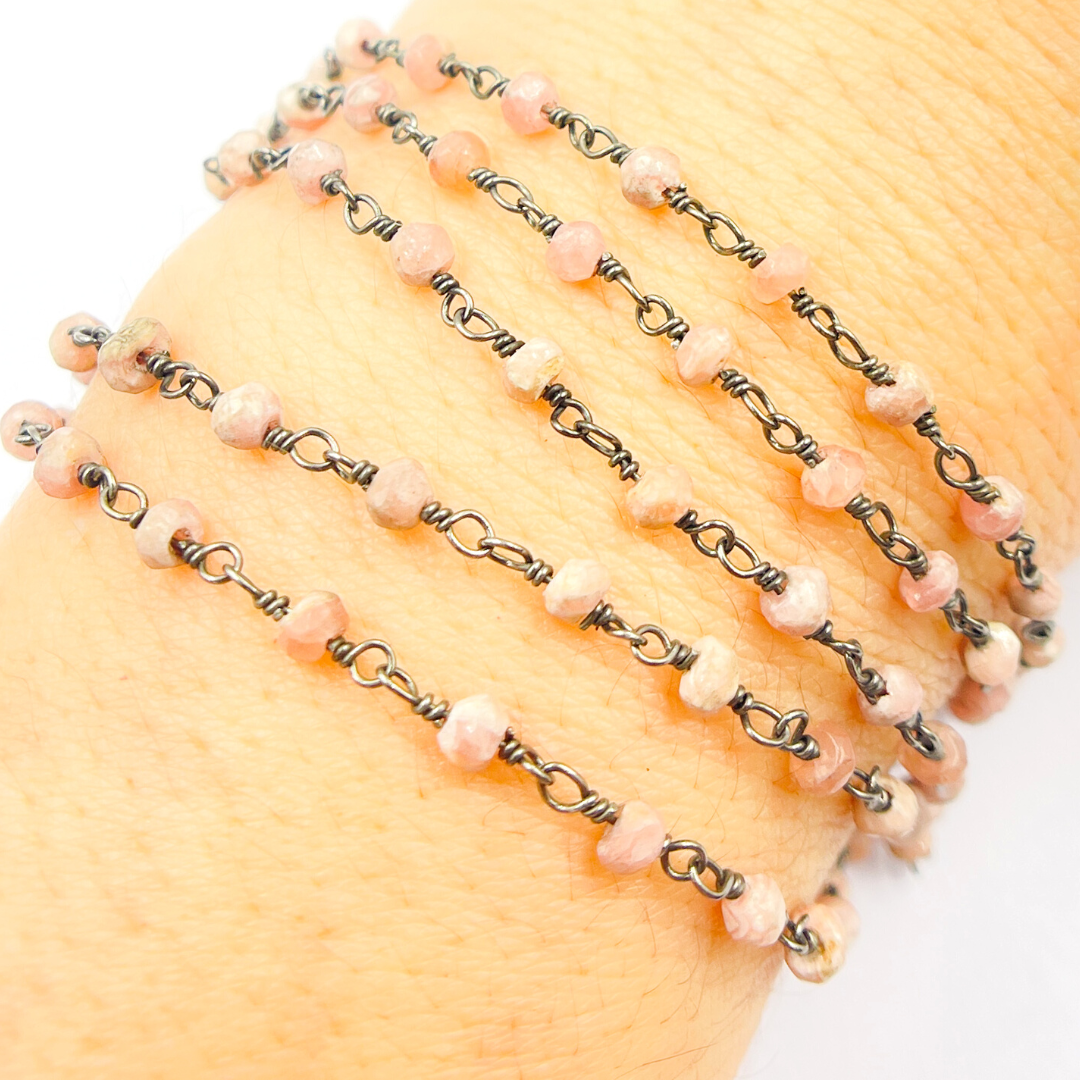 Rhodochrosite Wire Wrap Chain