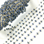 Load image into Gallery viewer, Dyed Blue Sapphire Gold Plated Wire Chain. SAP12
