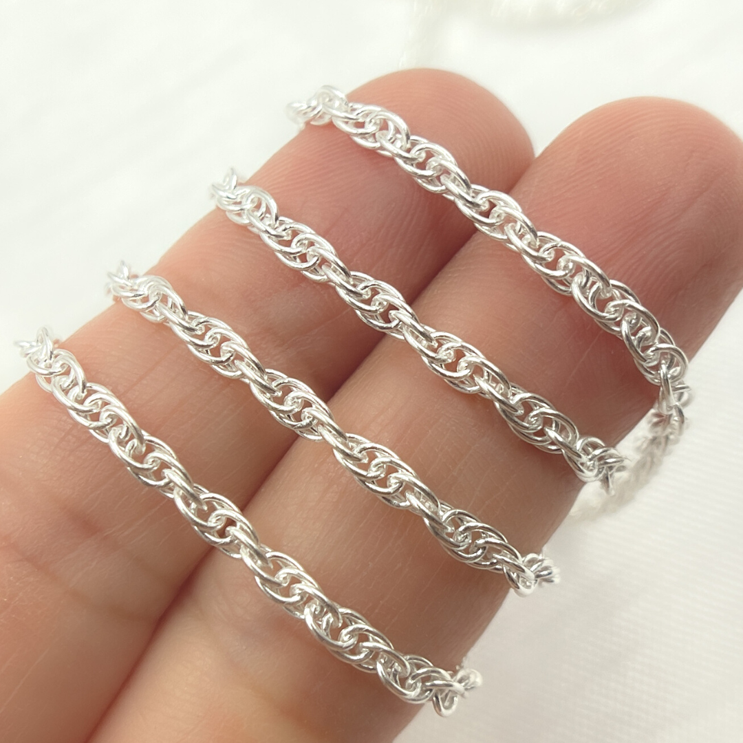 Y120SS. 925 Sterling Silver Rope Link Chain.