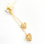 Load image into Gallery viewer, 14K Solid Gold and Diamonds Rectangle Earrings. 