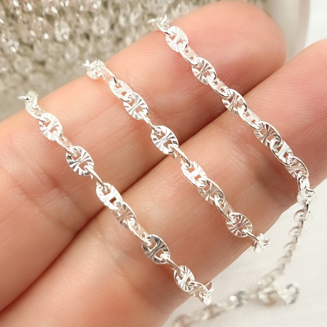 925 Sterling Silver Diamond Cut Marina Chain. V91SS