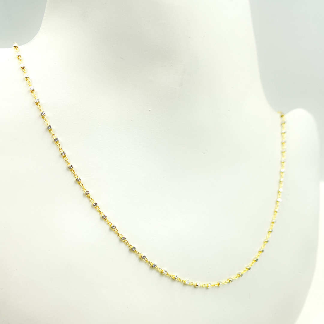 14K Solid Yellow Gold Satellite Cubes Chains