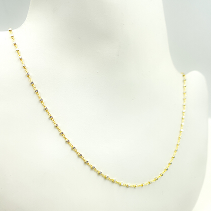 14K Solid Yellow Gold Satellite Cubes Chains