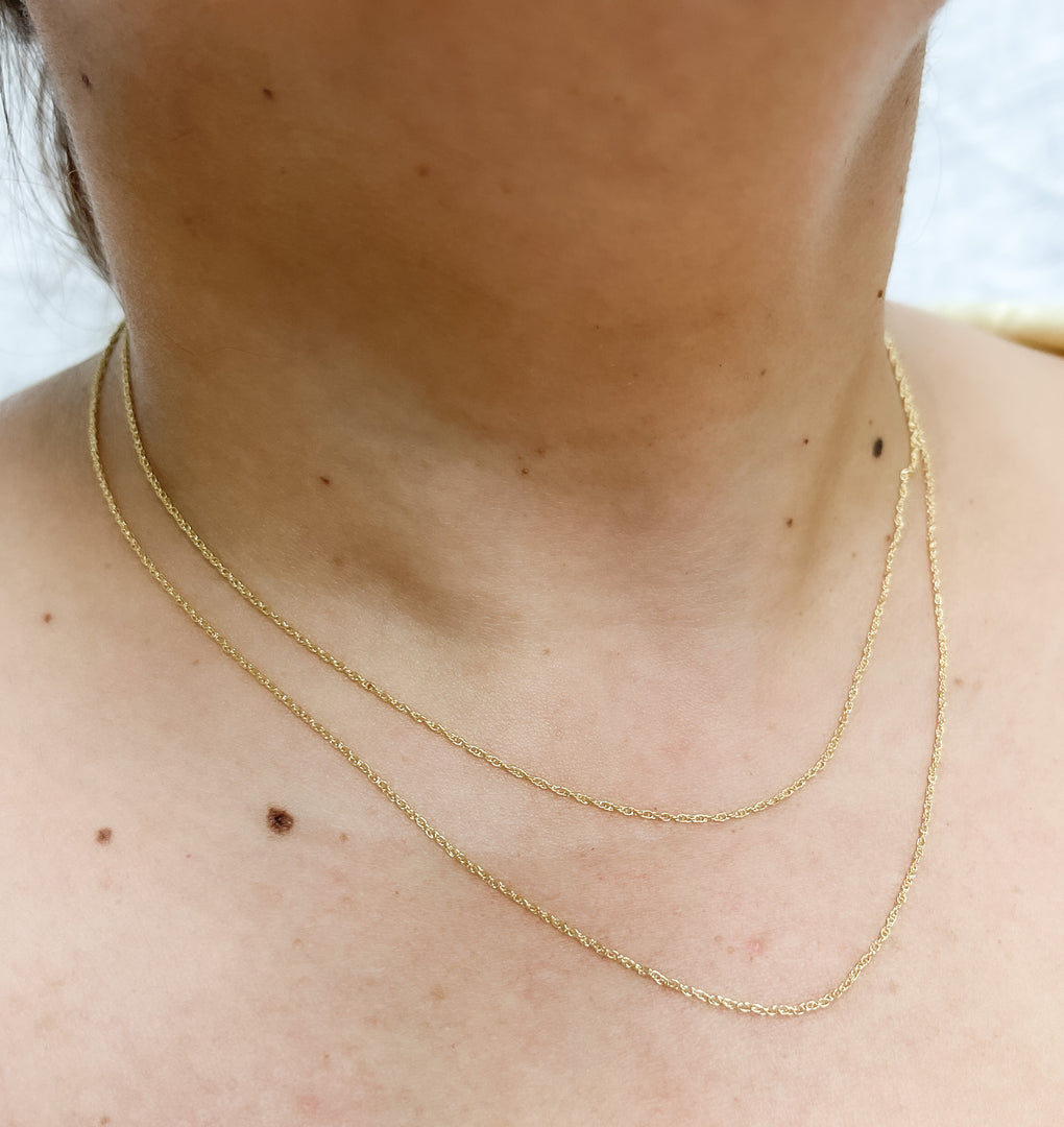 020KC. 14K Solid Gold Wheat Chain